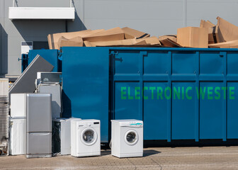 Electronic Waste Collection: Household Appliances Awaiting Disposal