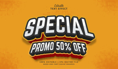 Special Promo text effect style. editable text effect sale retro vintage style.