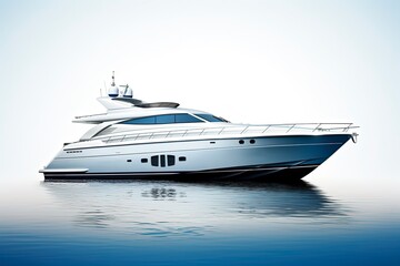 Isolated Boat on White Background. Perfect for Yacht, Speed, Motor, Sea, and Ship Luxury Design Projects