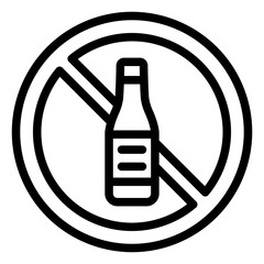 No Alcohol Vector Icon Design Illustration