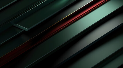 Few Lines of Distinct Layers Minimalist Style Green and Red Metallic Background