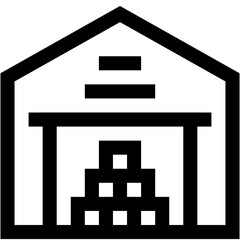 Stock Warehouse Vector Icon Design Illustration
