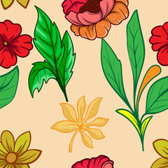 floral seamless pattern. Abstract background with simple floral, leaves, branches. Liberty style wallpapers. Elegant ditsy texture. Repeat natural design for decor, fabric, prints