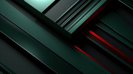Obraz premium Few Lines of Distinct Layers Minimalist Style Green and Red Metallic Background