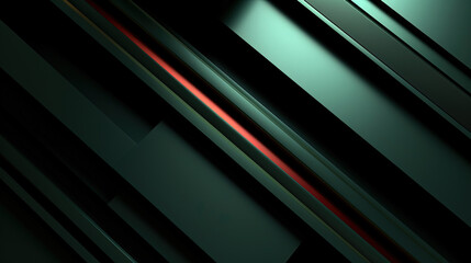 Obraz premium Few Lines of Distinct Layers Minimalist Style Green and Red Metallic Background
