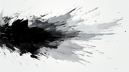 Contemporary Oil Painting Texture Abstraction with Black and White Splatter Oil Paint Brush Strokes