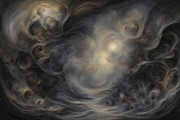 Ethereal Landscape of Swirling Fractals, Ai Generated