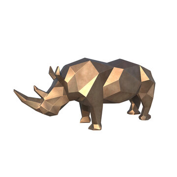 golden rhino decoration