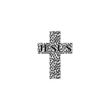 Jesus cross sign icon isolated on transparent background