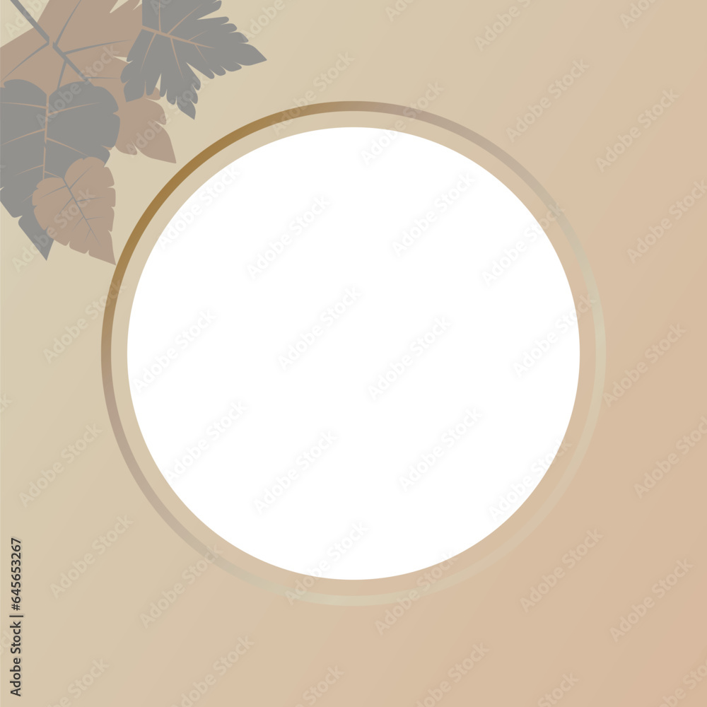 Aufkleber autumn background with copy space area, vector with waves and leaves pattern. design for banner, gre