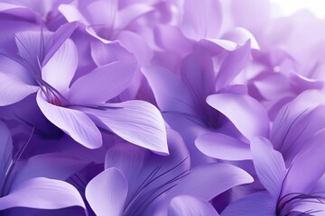 3D abstract background composed of iris flower petals, purple wallpaper, iris flower wallpaper