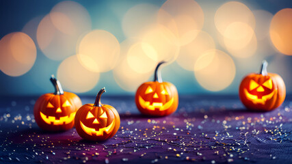 halloween pumpkins and candles