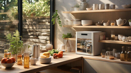 The Future of Modern Kitchens: A Smart, Scandinavian Experience. Generated AI