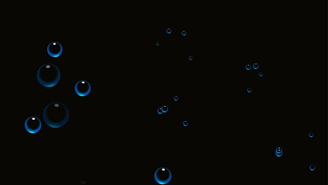 water bubbles background and 2d animation, bubble effect, circle, aqua