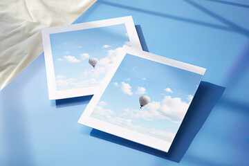 Greeting cards and mock ups on an ethereal journey, a symbol of heartfelt wishes