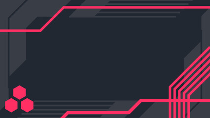 Futuristic Cyberpunk Style Industrial Mechanic Dark Black Frame, Magenta