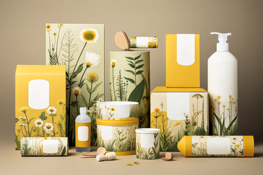 Sustainable branding mock up is represented with meticulous attention to detail on the packaging