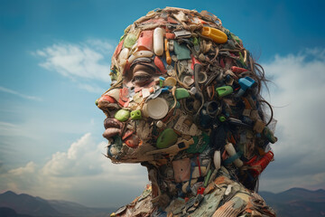 Fototapeta premium Sustainable brand, recycling processes, promotion of a circular economy