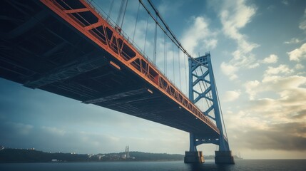 Suspension bridge, AI generated Image