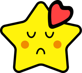 Cute star cartoon emoji vector.Symbol sign shape icon.