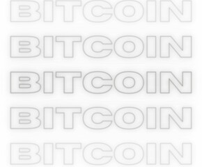 Bitcoin background faded text on white background for web banner, store, social media, technology, blochchain, crypto, app, website