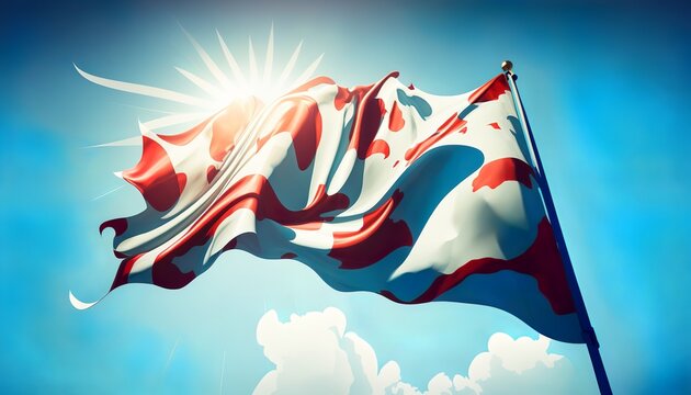 sunrisse flattering flag design illustration