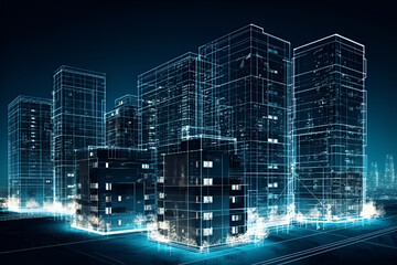 Concept Real Estate property investments , REIT , graph virtual.