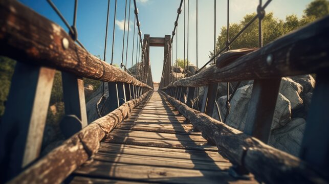 Suspension bridge, AI generated Image - Powered by Adobe