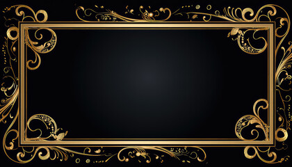 Luxury gold frame, concept for Black Friday
