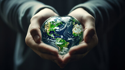 World environment day and heart. Generative Ai