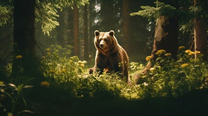 Bear in the forest, AI generated Image