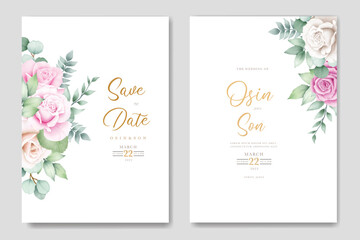 watercolor floral wedding invitation card template