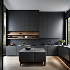 modern kitchen interior with kitchen