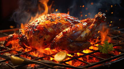 Top view delicious roasted turkey. Generative Ai