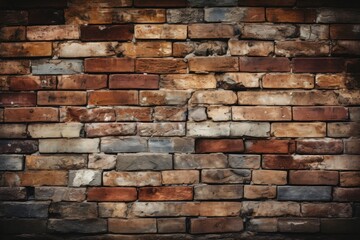 Flat texture of brick wall in a dirty. Generative AI.