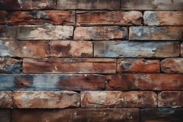 Flat texture of brick wall in a dirty. Generative AI.