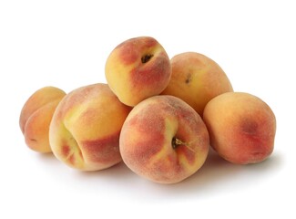 red and golden,sweet peaches as delicious fruit