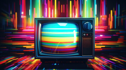 Glitch noise static television VFX pack, Visual video effects stripes background. Generative Ai