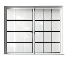 House section with a mono tone reflecting glass on safety bars window frame transparent background