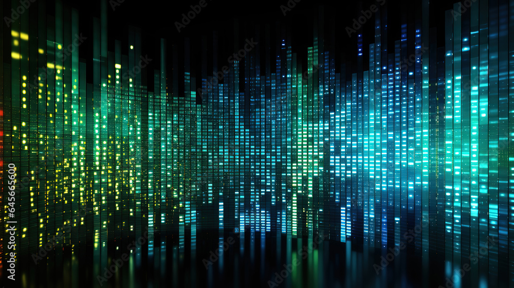 Aufkleber binary code pattern, digital technology background, abstract matrix. generative ai