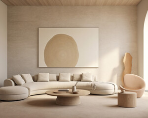 Living modern beige style sofa home design interior room furniture minimal