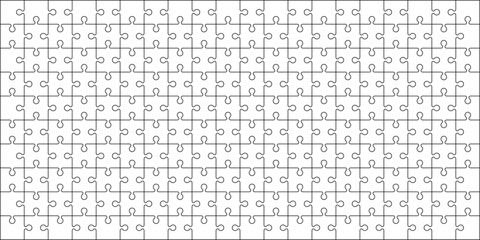 Black and white puzzle pieces isolated on white background.