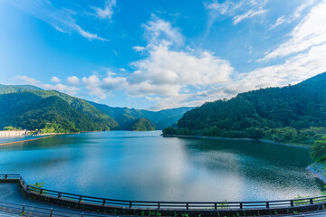 Japan lake Okutama in Summer
