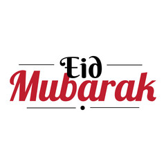 Eid mubarak text black transparent mosque with al fitr or adha gold lantern stars decoration