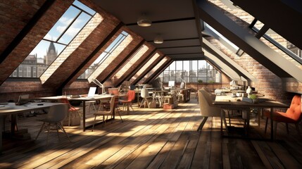 interior office co-working space design, Generative AI