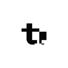 t letter and computer monitor, negative space logo design.