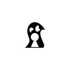 Ghost and keyhole logo design.