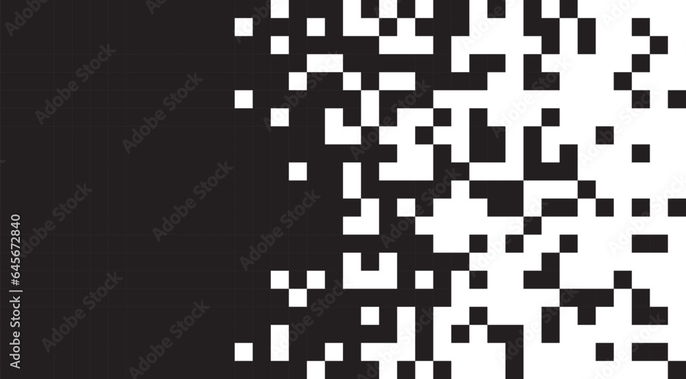 Fototapete dispersed background. disintegration pixel effect illustration. vector rectangle elements. disappear