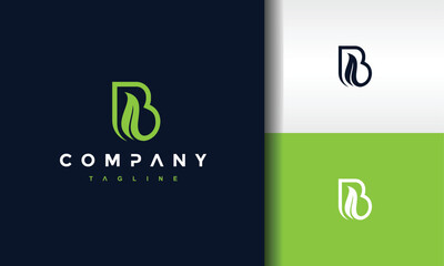 letter B leaf nature logo