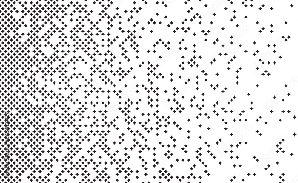 Poster black and white background pixel pattern. gradient pixel for transition element. vector format illus